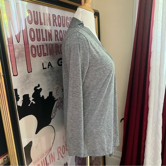 Eddie Bauer: Women's Heathered Gray Open Lightweight Layering Cardigan Sz M - Picture 2 of 8